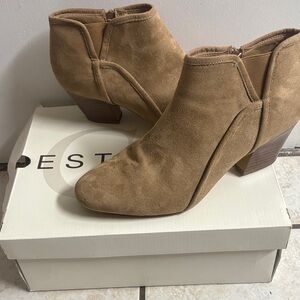Cato Camel Suede Ankle Booties